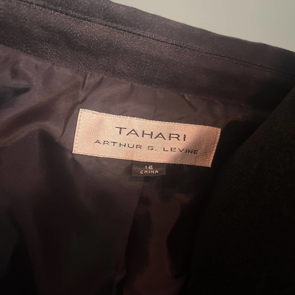 Tahari Denim Suite with White Piping Detail- Plus - Picture 8 of 16